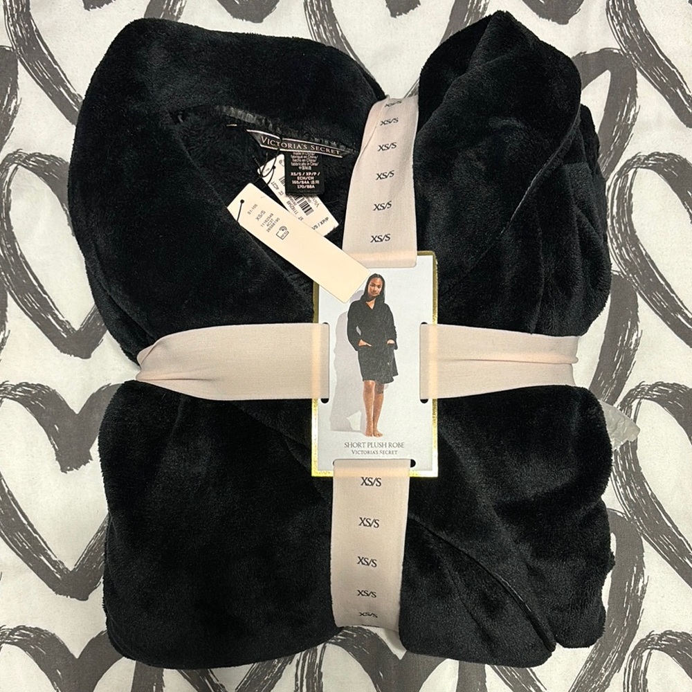 Victoria's Secret Black Plush Robe